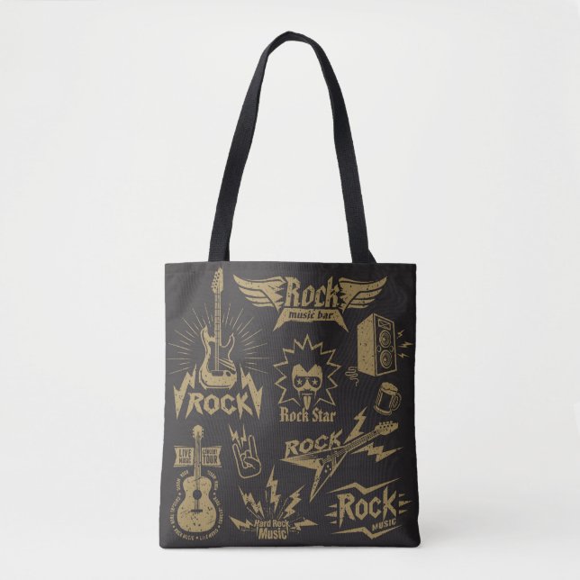 Energetic rock music essence tote bag (Front)