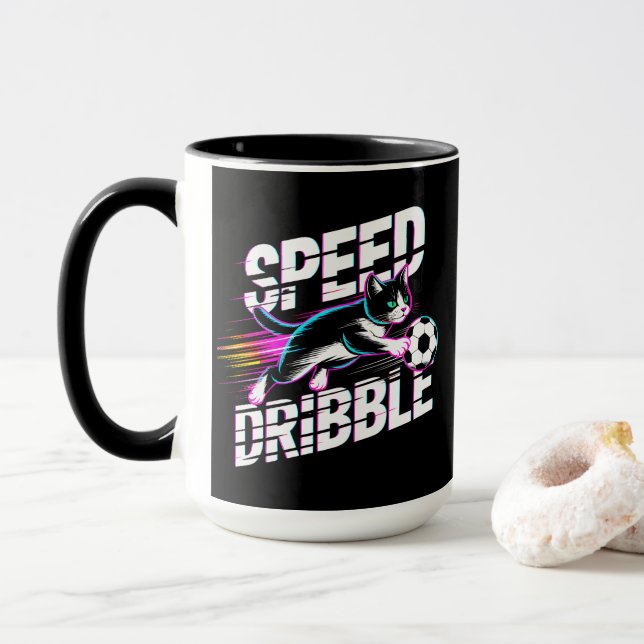 Energetic Speed Dribble Soccer Cat Lovers & Soccer Mug (With Donut)