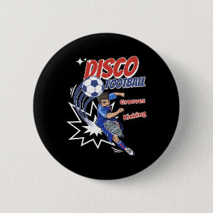 Energetic Vintage Footll Vibes Groovy Soccer Kick 6 Cm Round Badge
