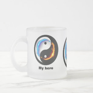 Energetic Yin Yang Symbol Frosted Glass Coffee Mug