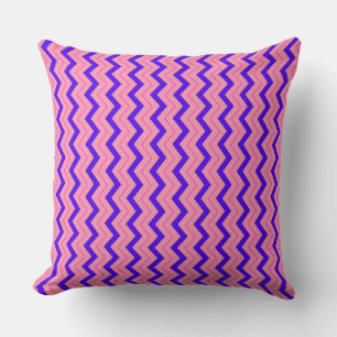Energetic Zigzag Patterns: Pink and Purple Stripe Cushion