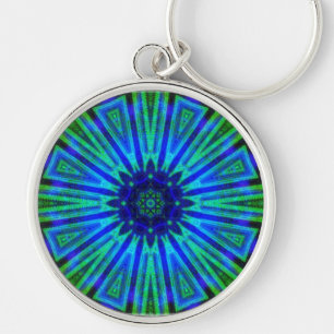Energise Blue Green Geometric Star Keychain