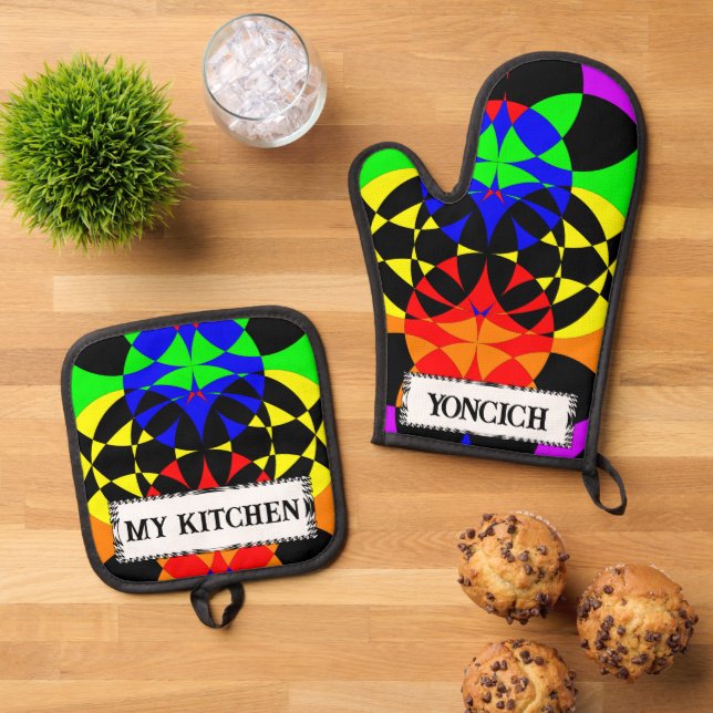 Energise by Kenneth Yoncich Oven Mitt & Pot Holder Set (Top Down)