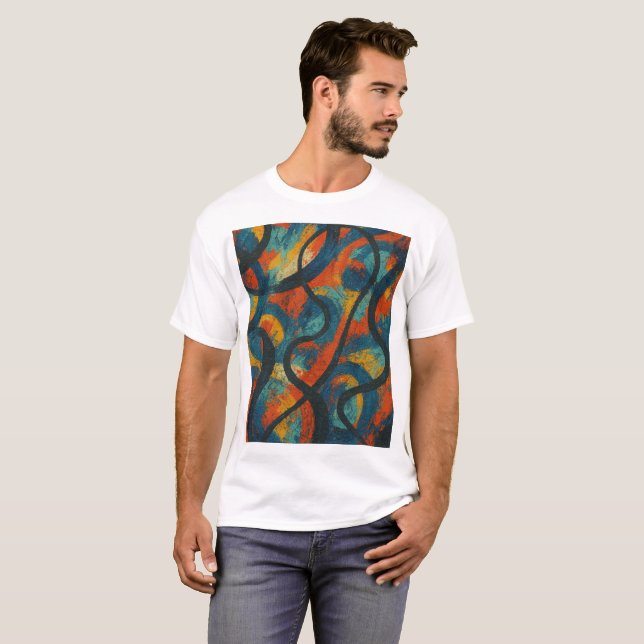 Energised Chaos - Abstract Expressionist Full-Fro T-Shirt (Front Full)