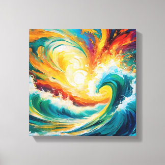 Energised Waves: Abstract Ocean Canvas Print