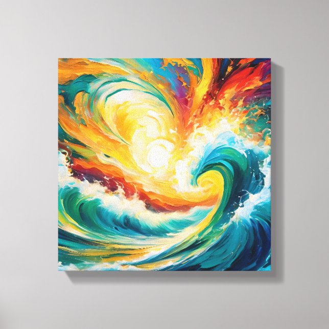 Energised Waves: Abstract Ocean Canvas Print (Front)