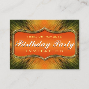 Energising Orange  Art Mini Birthday Invitations