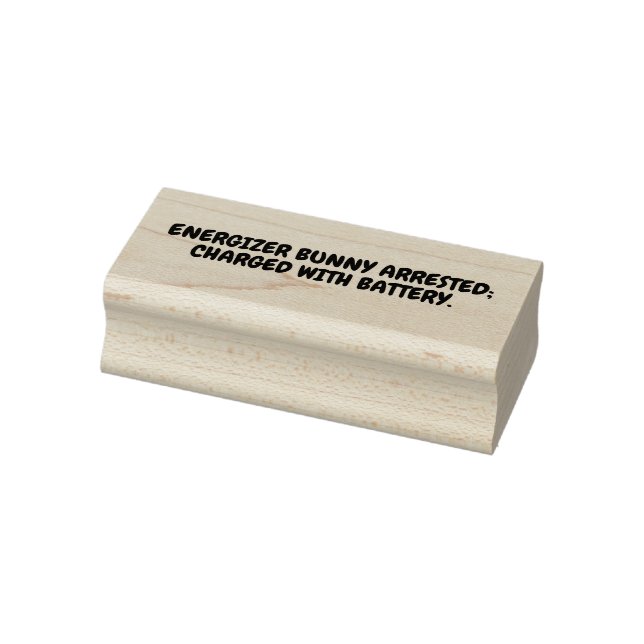 ENERGIZER BUNNY ARRESTED; CHARGED WITH BATTERY. RUBBER STAMP (Stamp)
