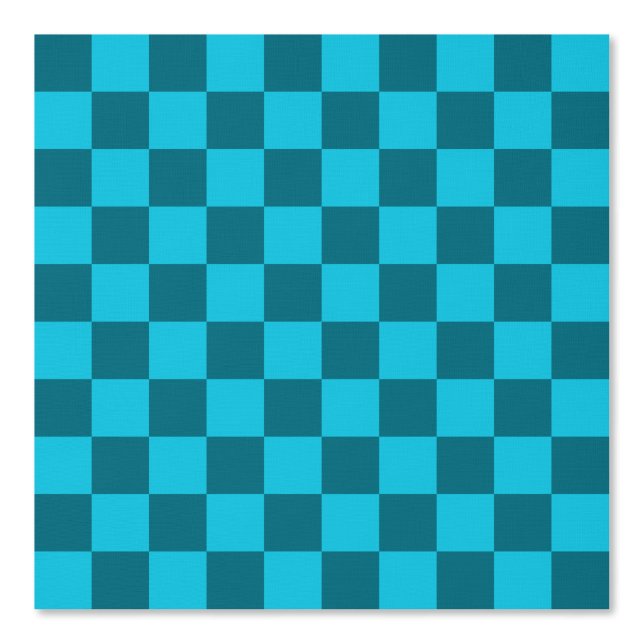 Energizing Teal and Turquoise Checkerboard Pattern Wallpaper (Front)