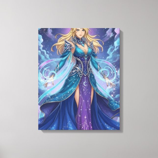 Energy accumulation in anime battle scenes canvas print (Front)
