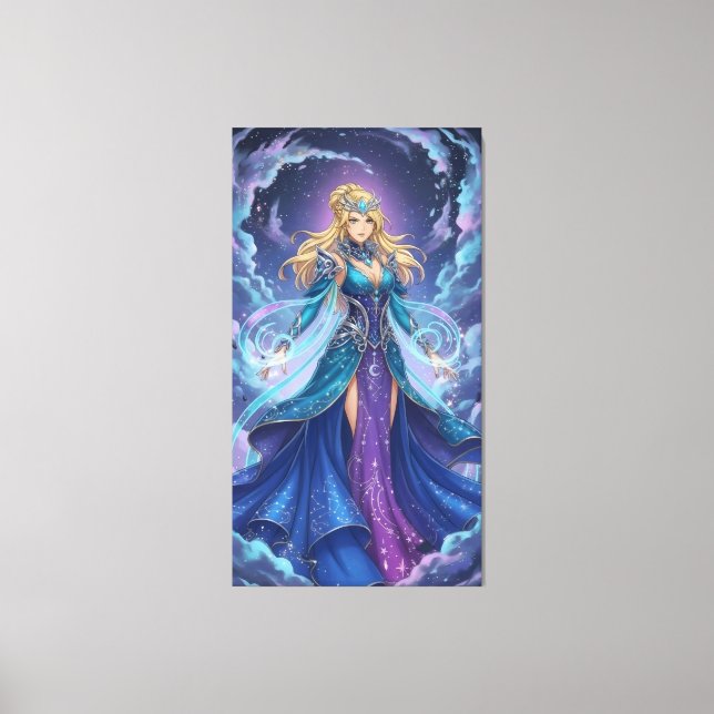 Energy accumulation in anime battle scenes canvas print (Front)