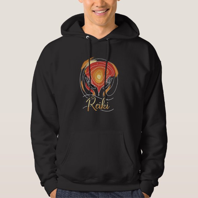 Energy Chakra Holistic Healing Hands Reiki Hoodie (Front)