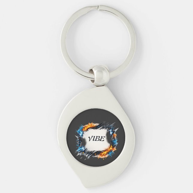 Energy Circle – Customisable Text Design Key Ring (Front)