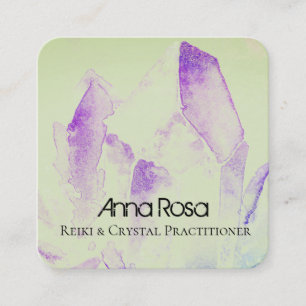 *~* Energy Crystal Healing Yoga Reiki Master Square Business Card