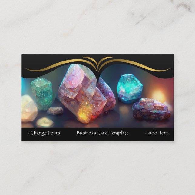 Energy Crystals Healing Reiki Business Card (Front)