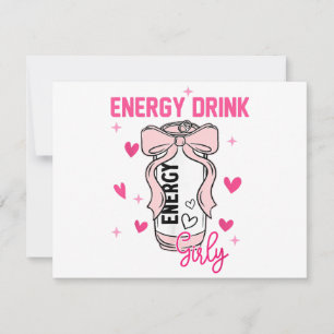 Energy Drink Girly Funny Drinking Lover Design Invitation
