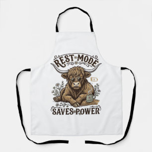 Energy Efficient Cow Vintage Lazy Highland Shirt Apron