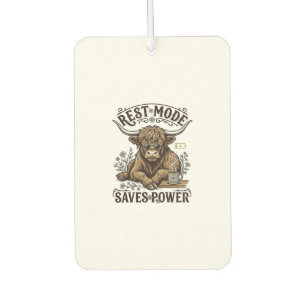 Energy Efficient Cow Vintage Lazy Highland Shirt Car Air Freshener