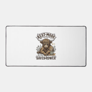 Energy Efficient Cow Vintage Lazy Highland Shirt Desk Mat