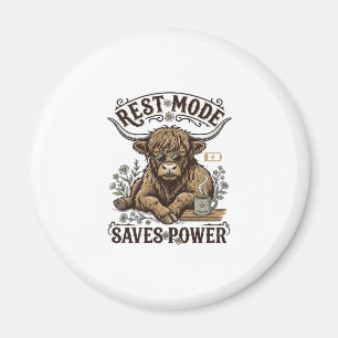 Energy Efficient Cow Vintage Lazy Highland Shirt Magnet