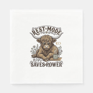 Energy Efficient Cow Vintage Lazy Highland Shirt Napkin