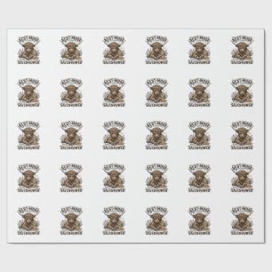 Energy Efficient Cow Vintage Lazy Highland Shirt Wrapping Paper