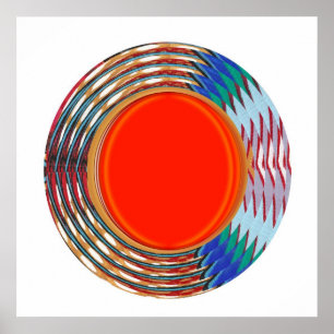 Energy Filled Sparkle :  Waves Circles Colorful Poster