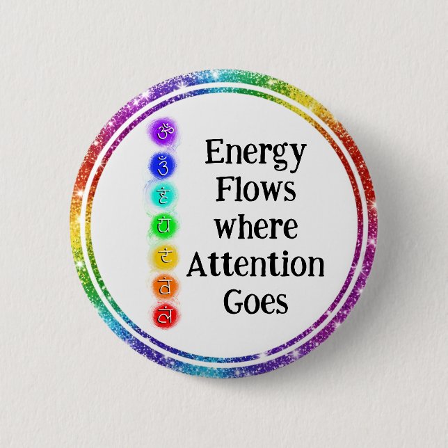 Energy Flows Chakra Alignment Spiritual Awareness 6 Cm Round Badge (Front)
