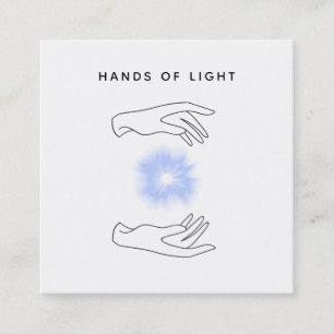 *~* Energy Hands Ball + Light Reiki Healing Square Business Card