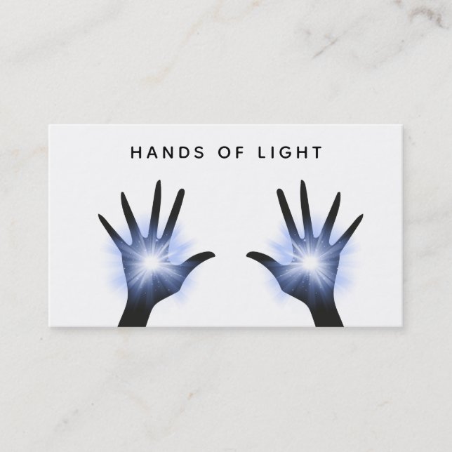 *~* Energy Hands Reiki Healing Light Stars Business Card (Front)