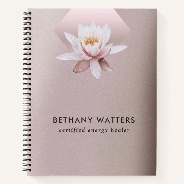 Energy Healer Counsellor Lotus Dusty Rose Gradient Notebook (Front)