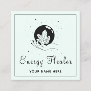 Energy Healer Fortune Teller Mystic Hand Social Square Business Card