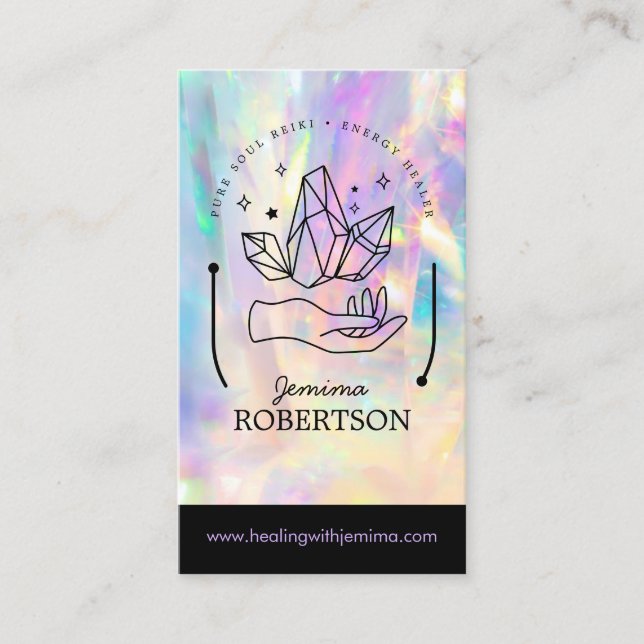 Energy Healer/ Intuitive/ Reiki/ Crystal Esoteric Business Card (Front)