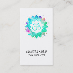 *~* Energy Healer Lotus Mandala Om Aum Symbol Business Card