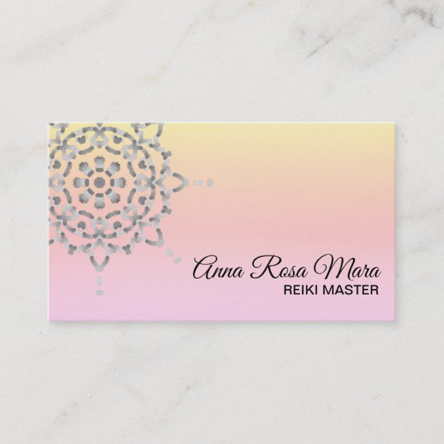 *~* Energy Healer Massage Reiki Meditation Yoga Business Card (Front)