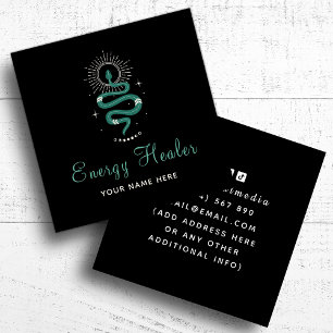 Energy Healer Mystic Snake Psychic Fortune Teller Square Business Card