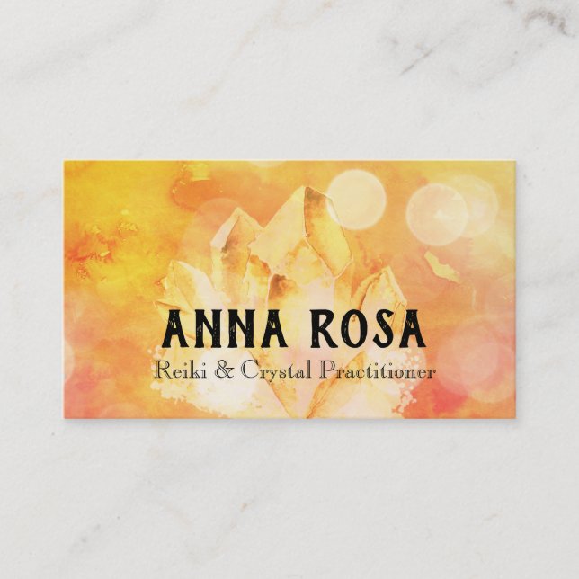 *~* Energy Healer Reiki Crystal Yoga Reiki Master Business Card (Front)