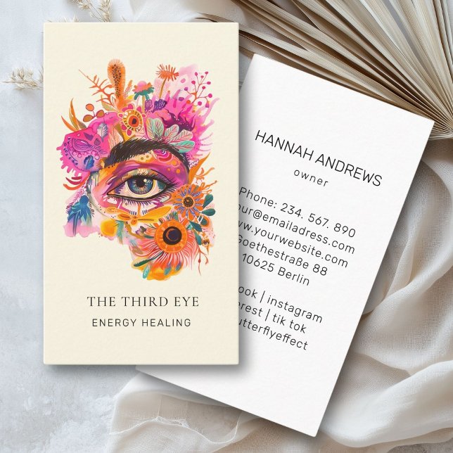 Energy Healer Reiki Spiritual Business Card (Energy Healer Reiki Spiritual Business Card Watercolor)