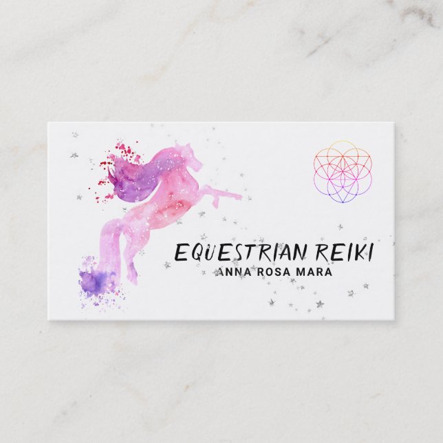 *~* Energy Healing Equestrian Horse Reiki Business Card (Front)