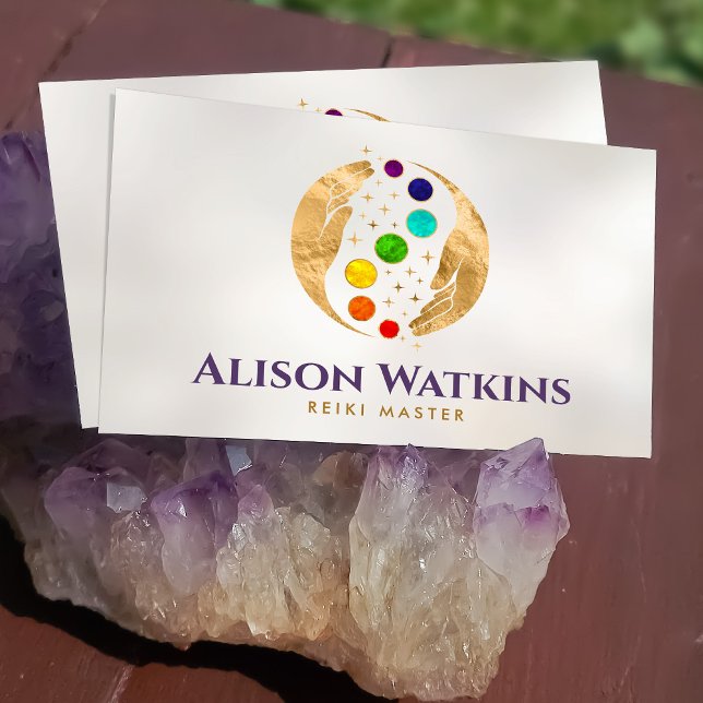 Energy Healing Hands - Chakras  Business Card (Creator Uploaded)