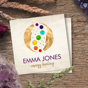Energy Healing Hands - Chakras  Square Business Card