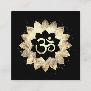 *~*  Energy Healing Mandala Lotus  Aum Om Symbol Square Business Card