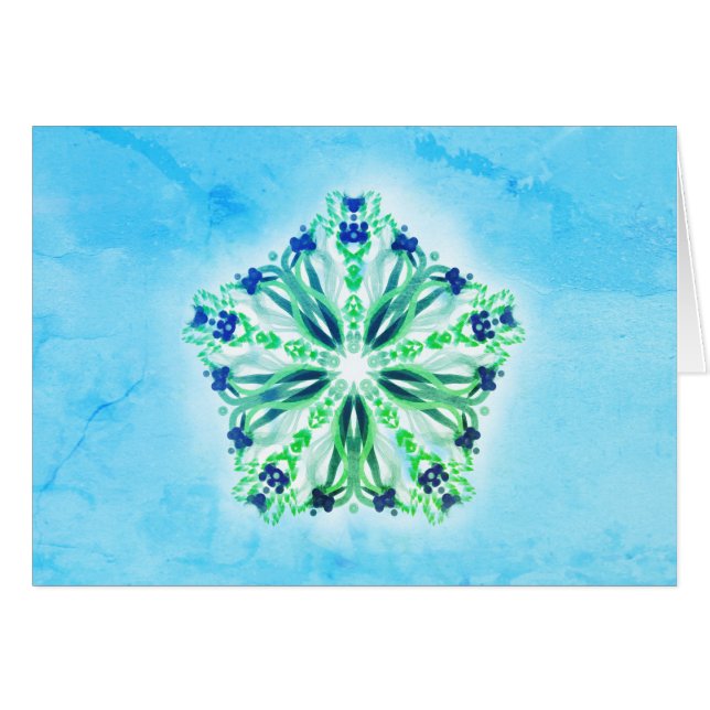 *~* Energy Healing Turquoise & Indigo Blue Mandala (Front Horizontal)