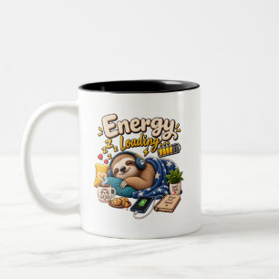 Energy Loading Sloth – Funny Sleepy Sloth Coffee  Two-Tone Coffee Mug