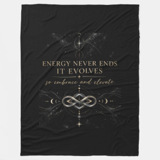 Energy Never Ends Minimalist Cosmic Fleece Blanket