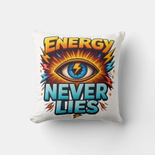 Energy Never Lies – Electric Eye Power Logo Design Cushion