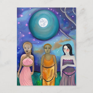 Energy of the Moon   Celestial Artwork Postcard