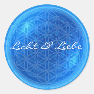 Energy Of Water with flower of life   Licht&Liebe Classic Round Sticker
