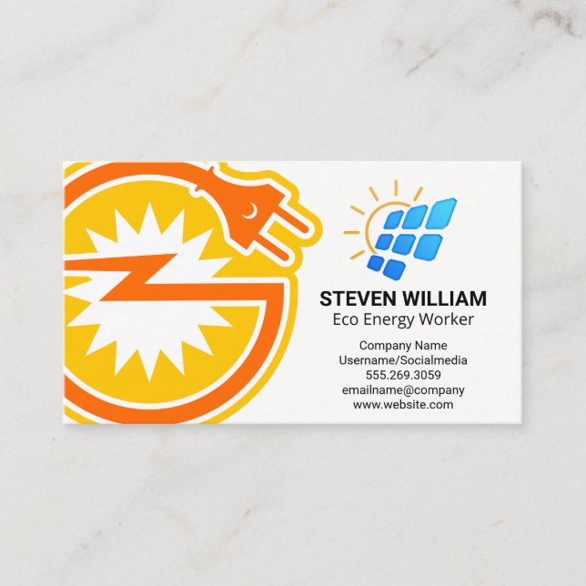Energy Plug | Solar Panels | Tech Business Card (Front)