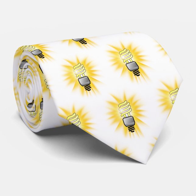 Energy Saver Spiral Light Bulb Tie (Rolled)